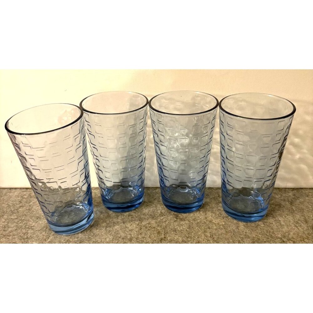 Set of 4 Vintage Blue Pasabahce Tumblers  # 3339